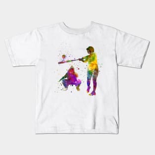 Baseball player in watercolor Kids T-Shirt